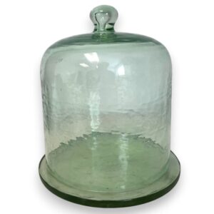 Light Green Recycled Glass Cake Dome with Plate by BIDKhome