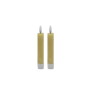 Small Champagne Taper Flameless Candle Set of 2 by BIDKhome