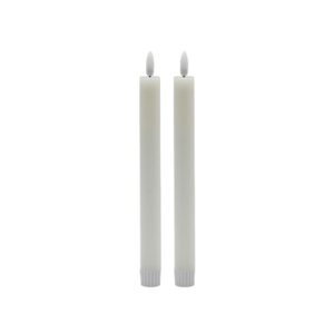 Medium White Flameless Taper Candle Set of 2 by BIDKhome