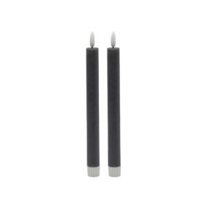 Medium Gray Flameless Taper Candle Set of 2 by BIDKhome