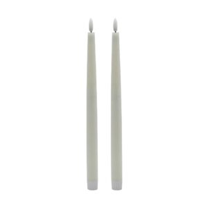 Tall White Flameless Taper Candle Set of 2 by BIDKhome