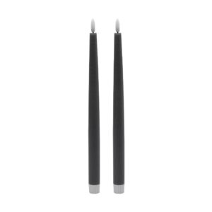 Tall Gray Flameless Taper Candle Set of 2 by BIDKhome