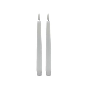 Pointed White Flameless Taper Candle Set of 2 by BIDKhome