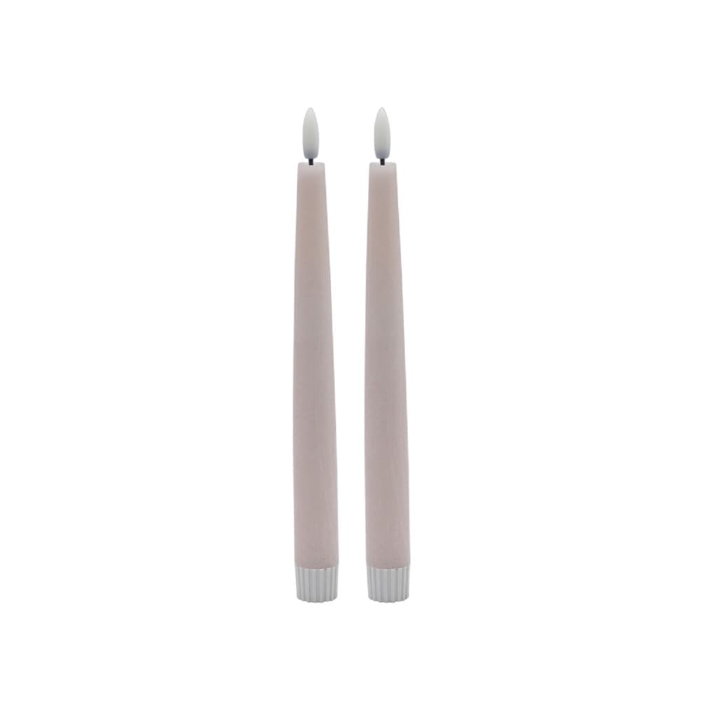 Pointed Pink Flameless Taper Candle Set of 2 by BIDKhome