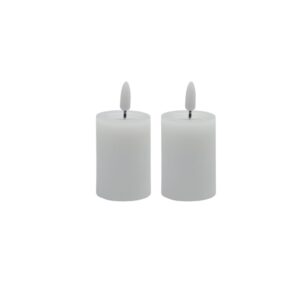 White Flameless Pillar Candle Set of 2 by BIDKhome