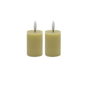 Champagne Flameless Pillar Candle Set of 2 by BIDKhome