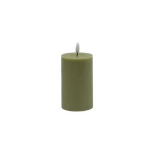 Small Green Flameless Pillar Candle by BIDKhome