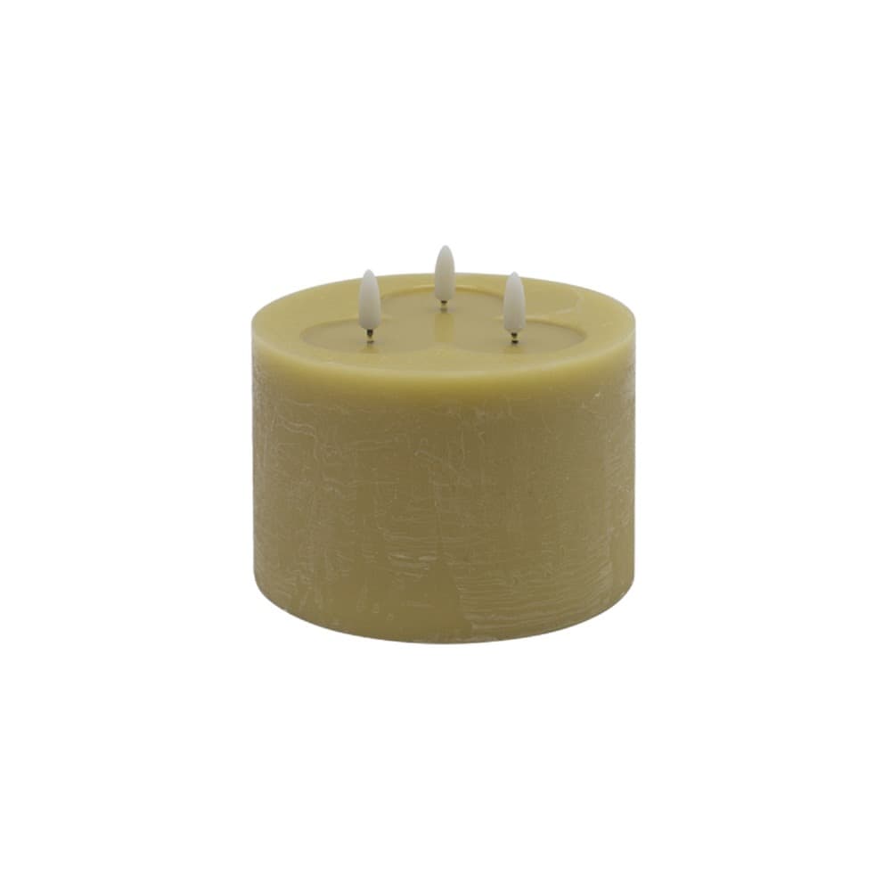 Small Dark Champagne 3-Wick Flameless Candle by BIDKhome