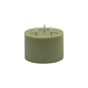 Small Green 3-Wick Flameless Candle by BIDKhome