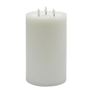 Large White 3-Wick Flameless Candle by BIDKhome
