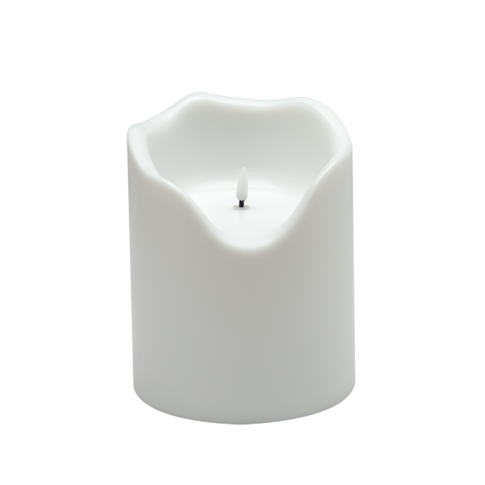 Small White Flameless Outdoor Candle by BIDKhome