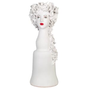 Tall Ceramic Head Vase with Flowers by Abigails