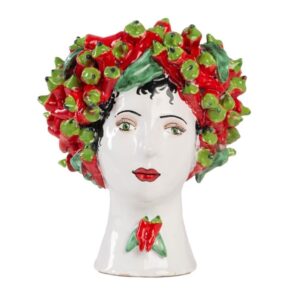 Small Ceramic Head with Peppers Vase by Abigails