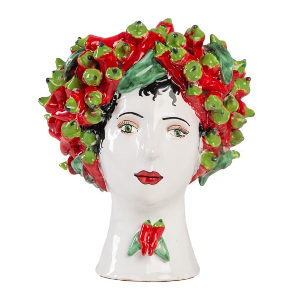 Small Ceramic Head with Peppers Vase by Abigails