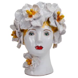 Small Ceramic Head Vase with Magnolia Flowers by Abigails