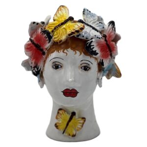 Small Ceramic Head Vase with Butterflies by Abigails