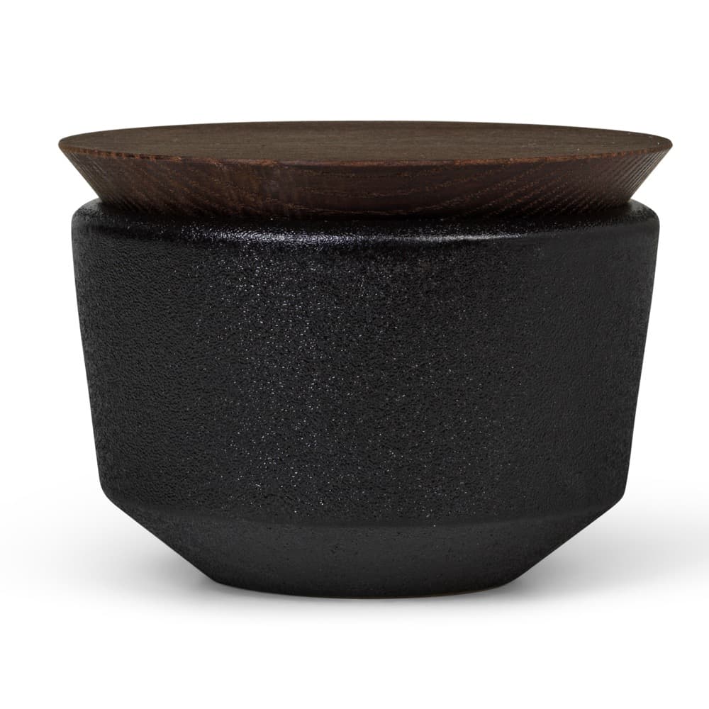 RÅ Salt Cellar W Lid, Black, H: 2.8" by Rosendahl