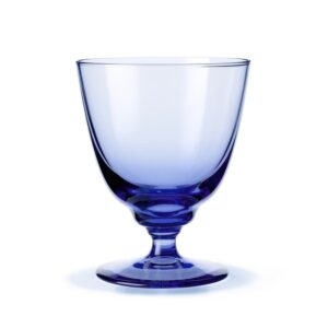 Flow Footed Glass 11.8 oz Dark Blue by Holmegaard