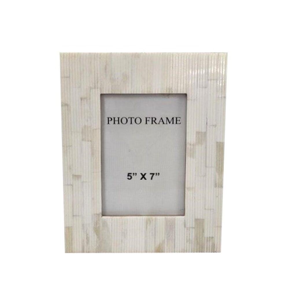 Carved White Bone 5 x 7 Frame by BIDKhome