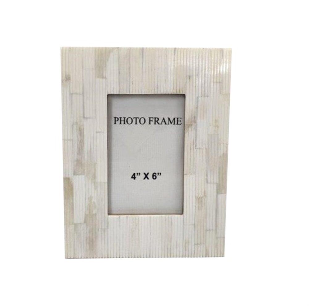 Carved White Bone 4 x 6 Frame by BIDKhome