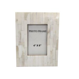 Carved White Bone 4 x 6 Frame by BIDKhome