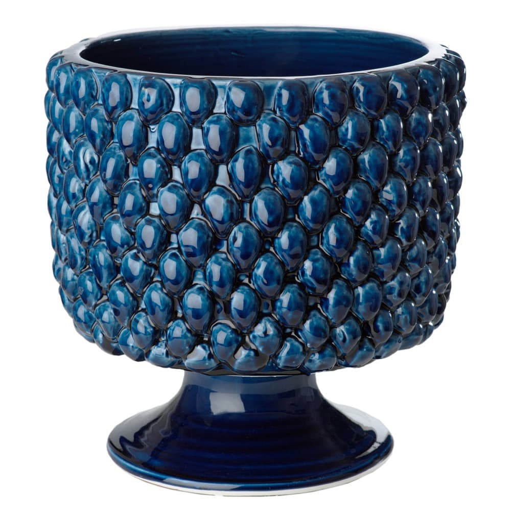 Large Vinci Pine Cone Blue Ceramic Planter by Abigails