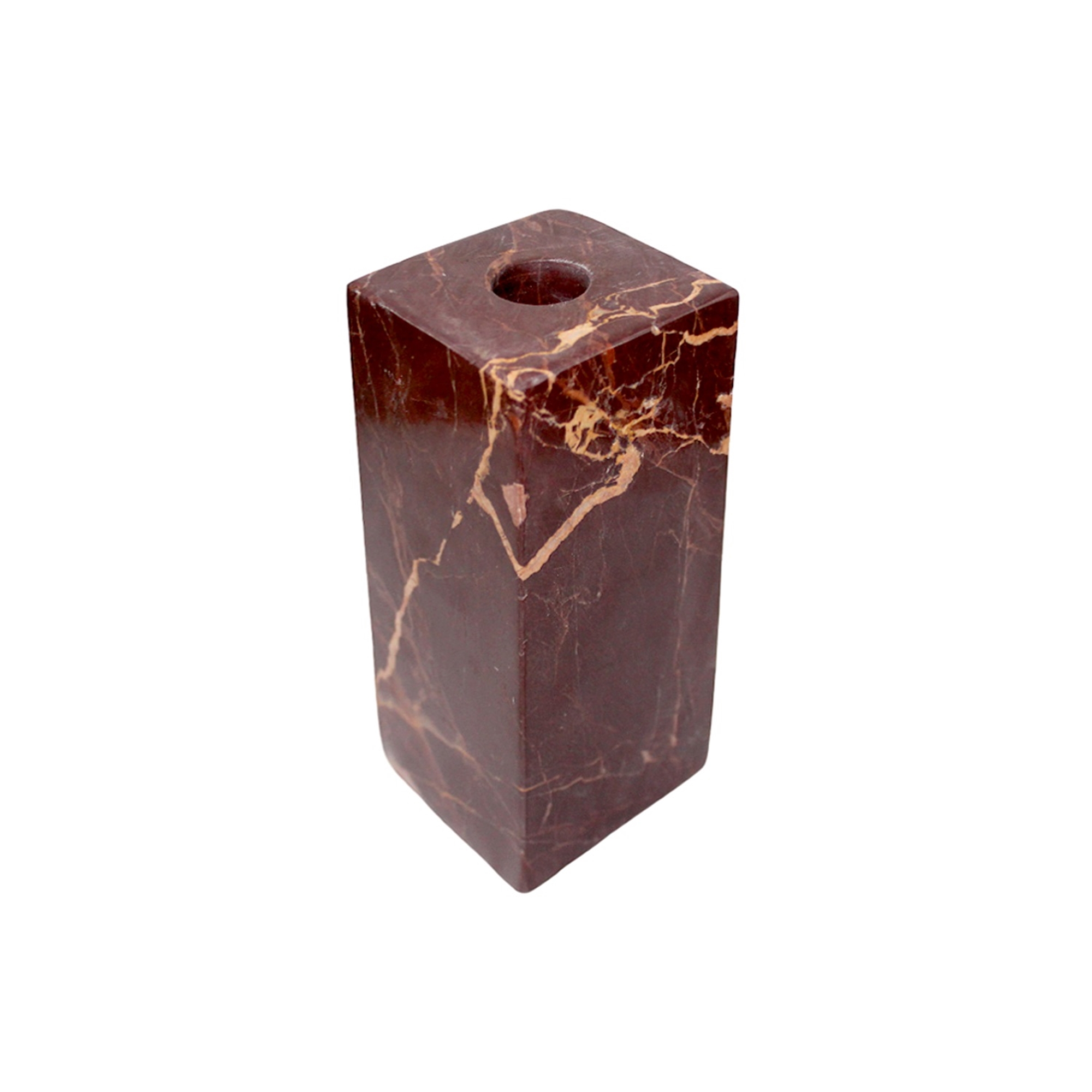 Red Levanto Square Marble Candle Holder by BIDKhome