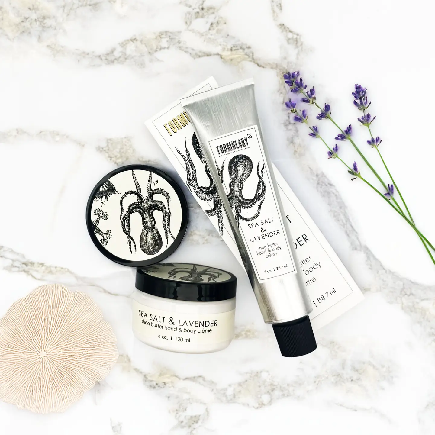 Sea Salt & Lavender - Shea Butter Hand & Body Creme Tube by Formulary 55 - Image 2