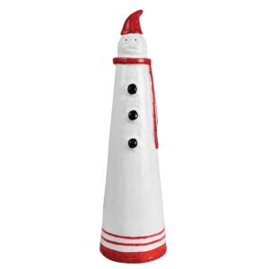 Large Red and White Paper Mache Snowman by HomArt