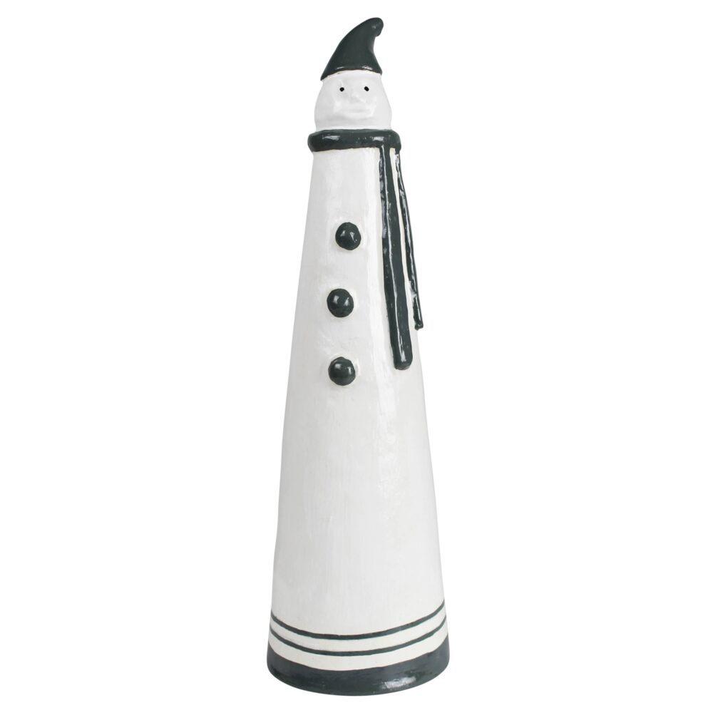 Large Black and White Paper Mache Snowman by HomArt