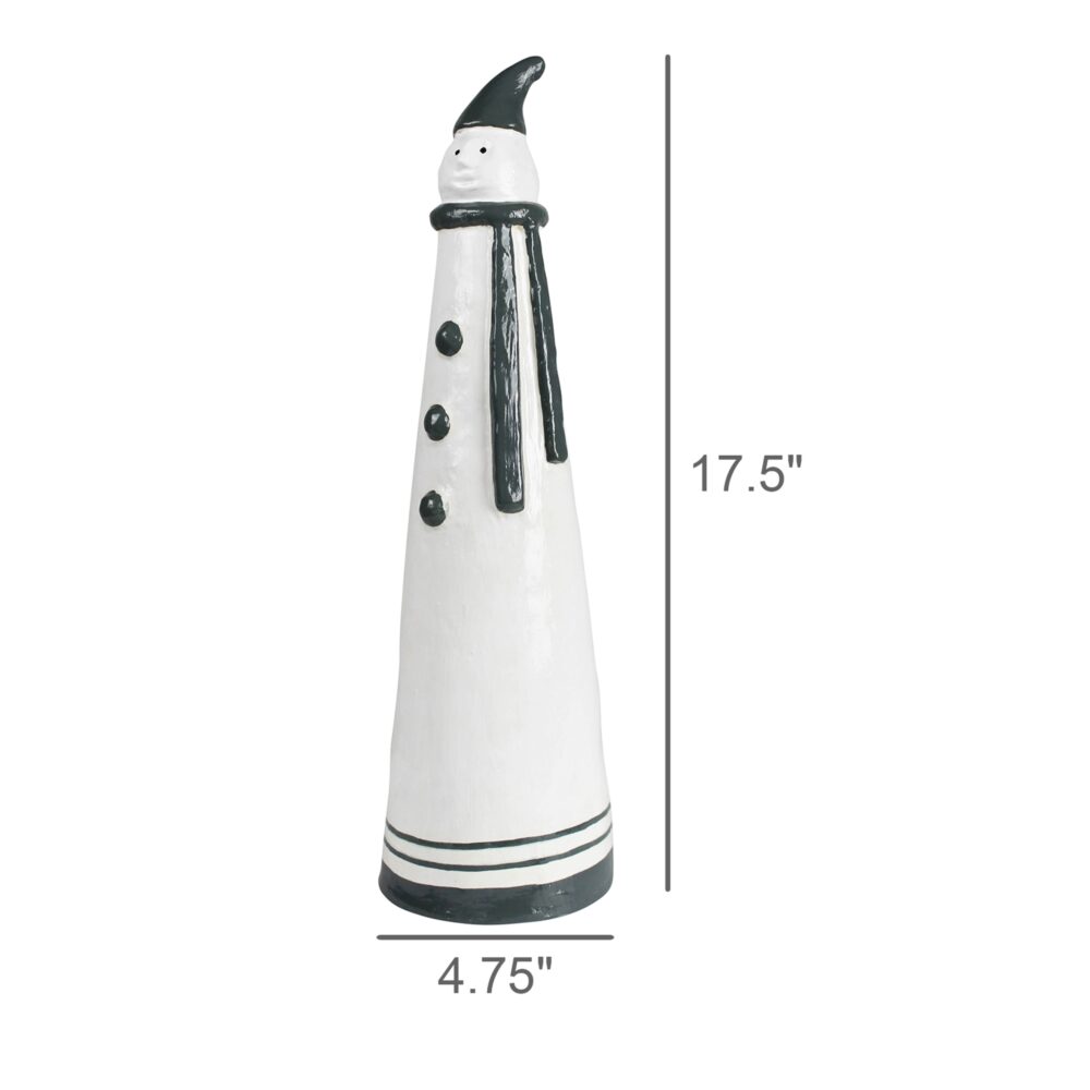 Large Black and White Paper Mache Snowman by HomArt - Image 3
