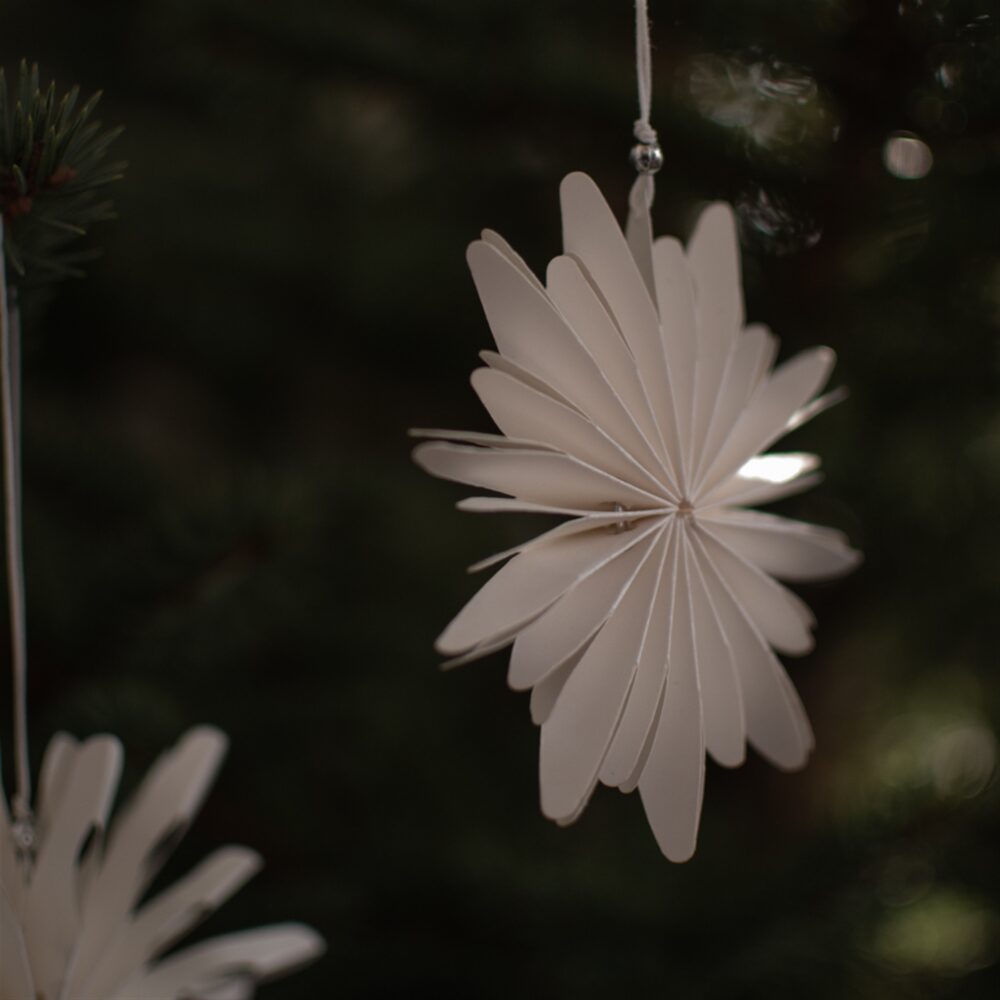 Off White Paper Snow Flake Set of 3 by DBKD - Image 2