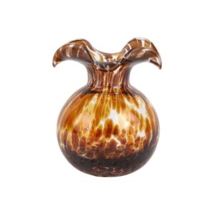 Hibiscus Glass Brown Tortoiseshell Bud Vase by VIETRI