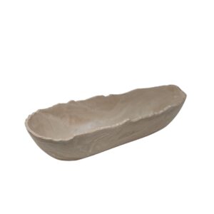 Large Beige Resin Serving Dish by BIDKhome