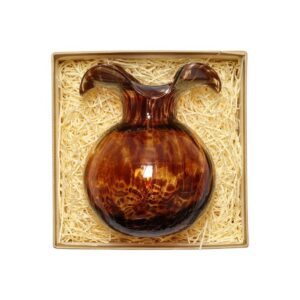 Hibiscus Glass Brown Tortoiseshell Bud Vase by VIETRI