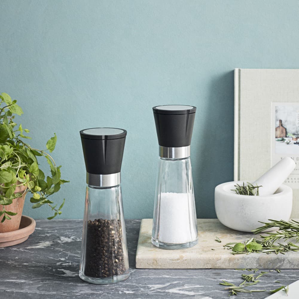 Grand Cru Salt Mill, Black/Steel, H: 8.1" by Rosendahl - Image 2