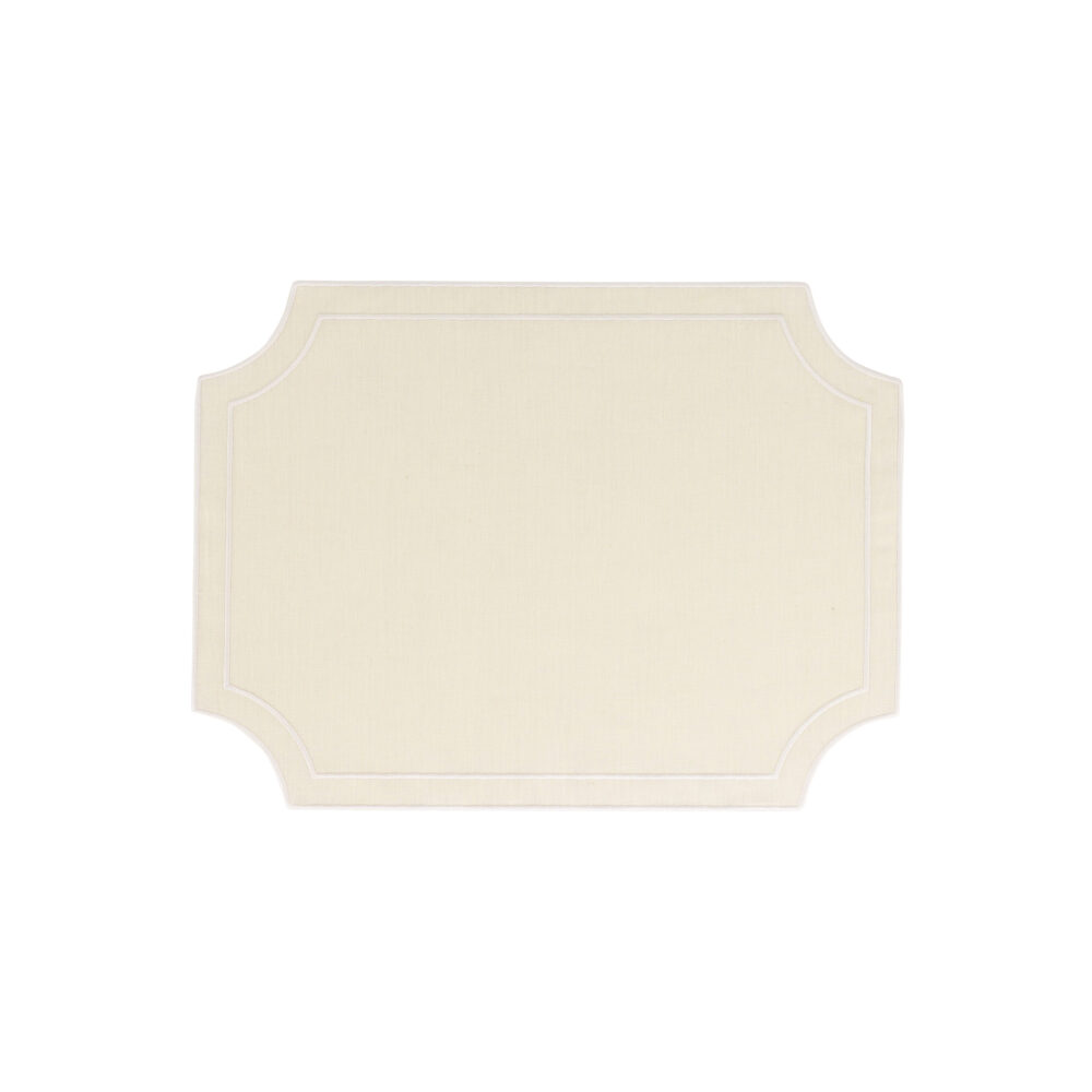 Tessuti Ivory Rectangular Placemats with White Stitching - Set of 4 by VIETRI