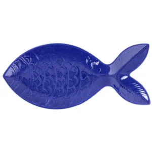 Santorini Large Cobalt Figural Fish Platter by VIETRI