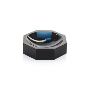 Carmac Octagon Crystal Glass Bowl, Deep Blue by Zodax