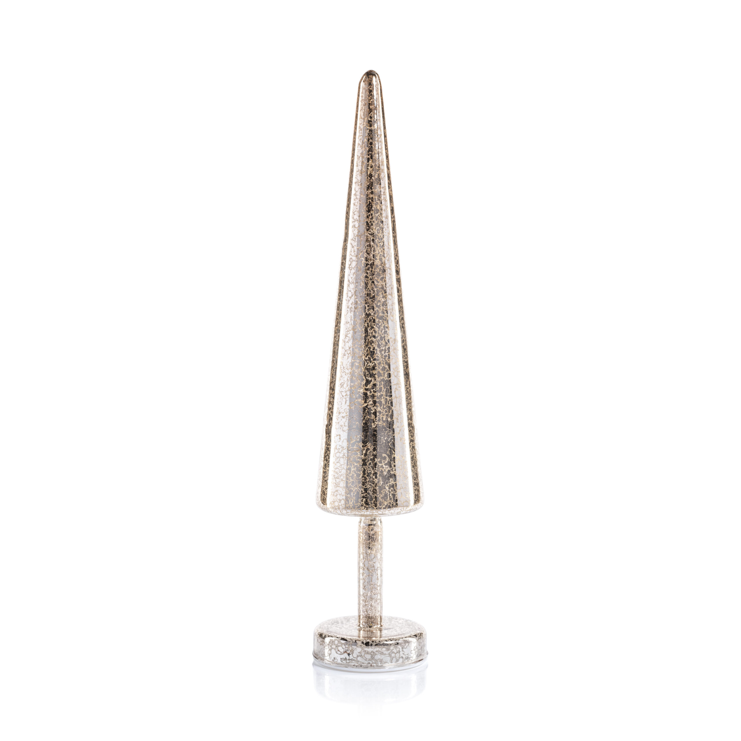 Crimbo 18" Gold Sparkle Cone LED Trees, Set of 2 by Zodax