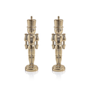 Hartwin Medium Gold Metallic Decorative Nutcracker Figurines, Set of 2 by Zodax
