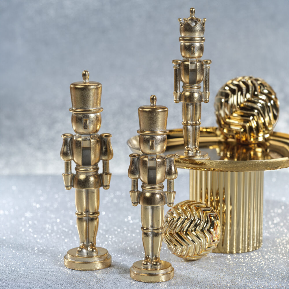 Hartwin Large Gold Metallic Decorative Nutcracker Figurines, Set of 2 by Zodax