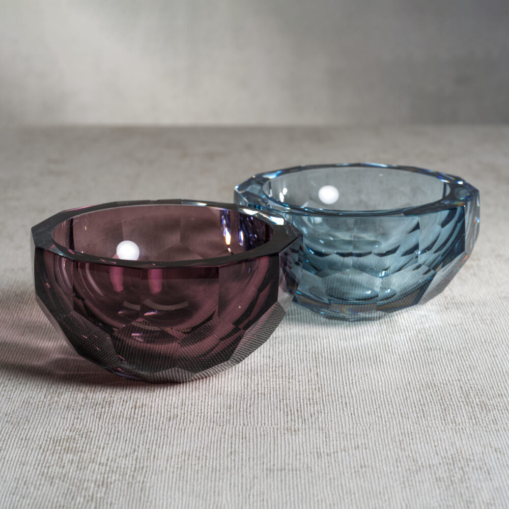 Valmorel Cut Glass Bowl, Amethyst by Zodax