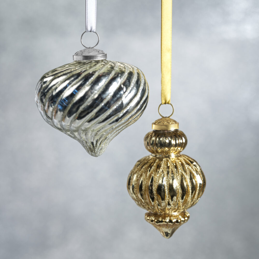Mazzi Silhouette Swirl Hanging Ornaments, Set of 4 by Zodax