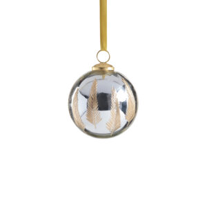 Lyam 4" Goldleaf Mirrored Glass Ball Ornaments, Set of 4 by Zodax