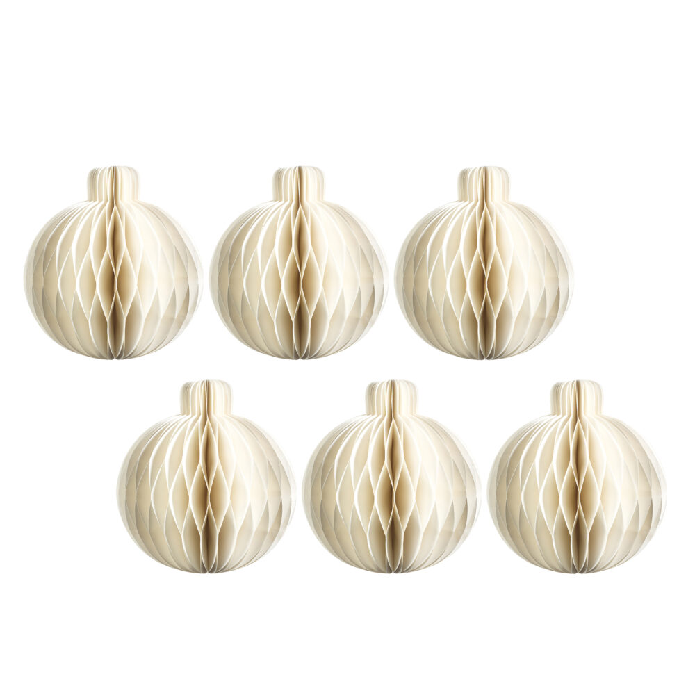 Miriam Medium Paper Deco Sphere Ornaments, Set of 6 by Zodax
