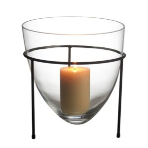 Clear Bell Hurricane in Metal Stand by Abigails