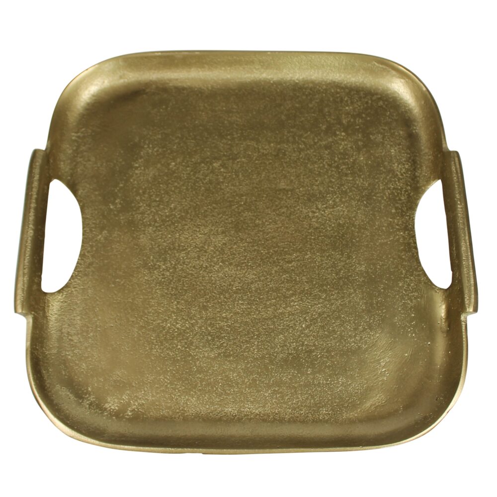 Vana Brass Trays with Round Handles Set of 2 by HomArt - Image 4
