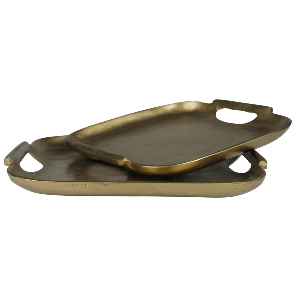 Vana Brass Trays with Round Handles Set of 2 by HomArt - Image 5