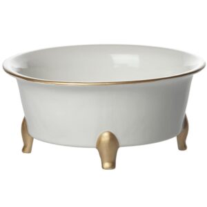 White with Gold Centerpiece Footed Bowl by Abigails